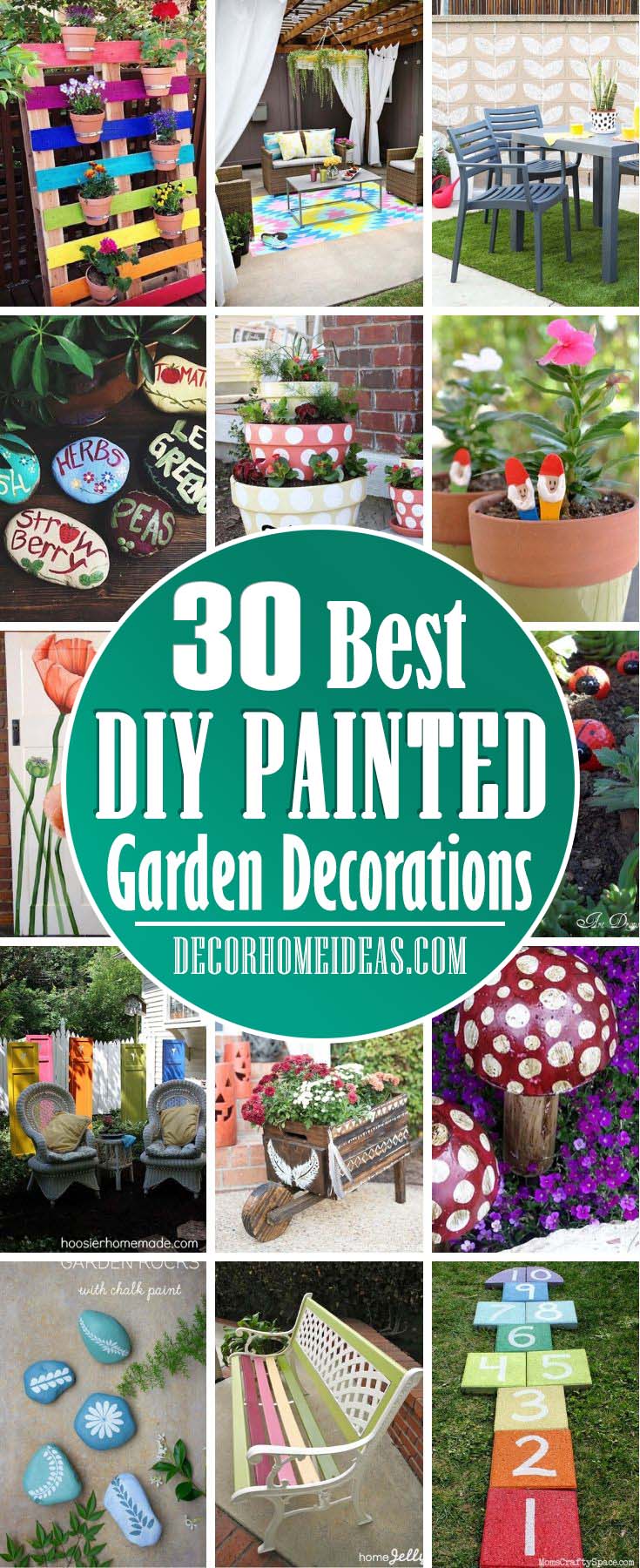 Best Painted Garden Decorations. Add some color to your garden furniture, planters and patio to make them more vibrant and add extra texture. #diy #paint #garden #decorhomeideas