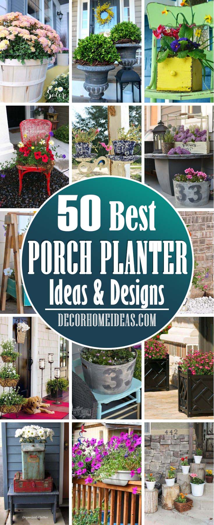 Best Porch Planter Ideas. Creative DIY planter ideas to spruce up your front porch and add instant curb appeal. #diy #planter #porch #decorhomeideas