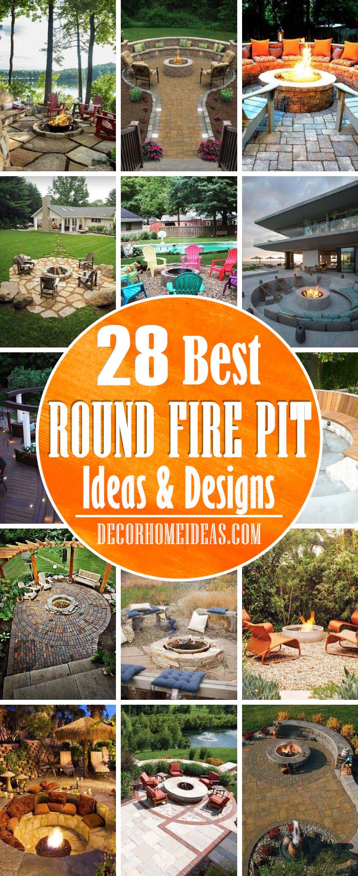 Best Round Fire Pit Ideas. Stone, rock, open brick and concrete pits, these dreamy backyard round fire pit ideas will help you get things lit this summer. #diy #firepit #round #decorhomeideas