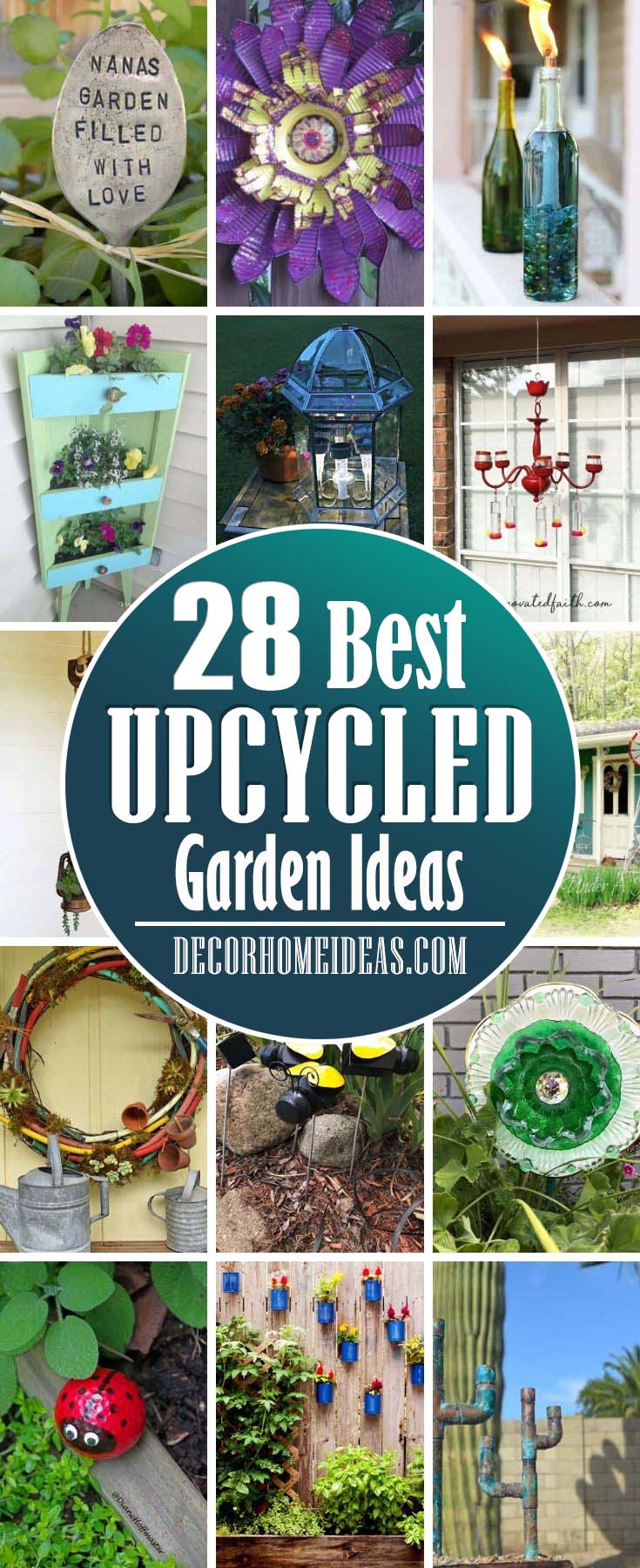 Best Upcycled Garden Ideas. Start your gardening goals with these DIY Upcycled Garden Projects and repurpose old and unused objects into something useful in the garden! #decorhomeideas