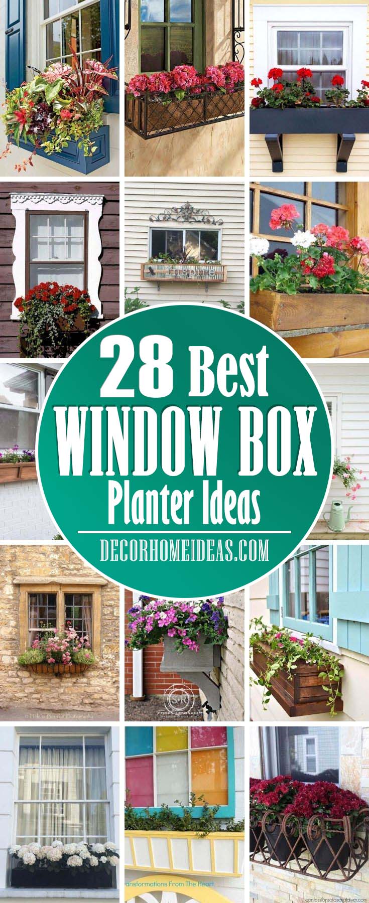 Best Window Box Planter Ideas. These window box planter ideas will make an adorable addition to any home. They are really beautiful and inspiring for your next home project. #decorhomeideas