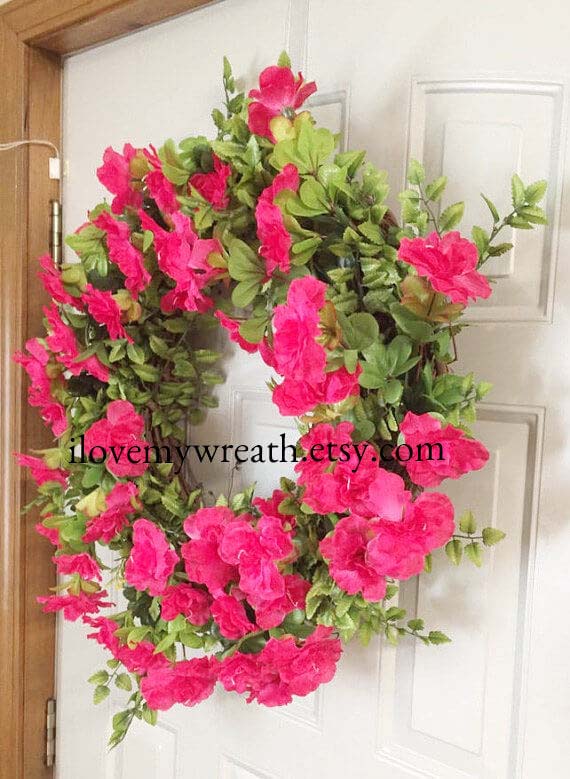 Bright Azalea Wreath #diy #summer #wreath #decorhomeideas