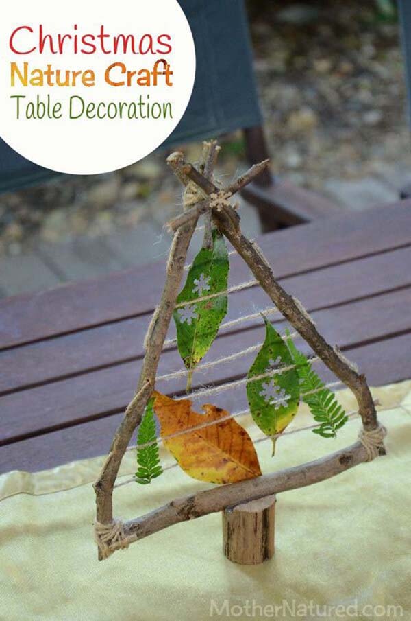 Christmas Nature Craft Table Decoration #diy #decor #sticks #twigs #decorhomeideas