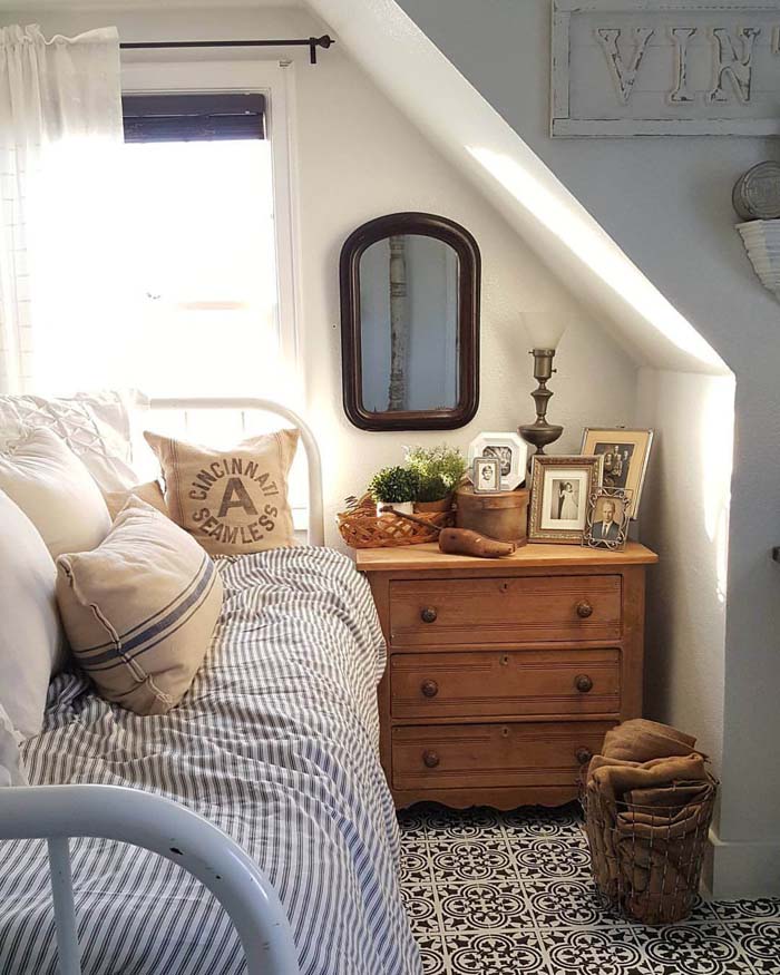 A Comfy Bed with a Small Dresser #bedroom #small #design #decorhomeideas