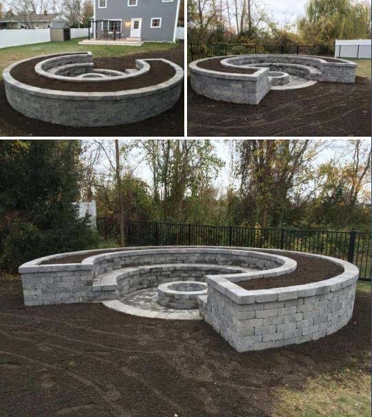 Crescent-Shaped Firepit #diy #round #firepit #decorhomeideas