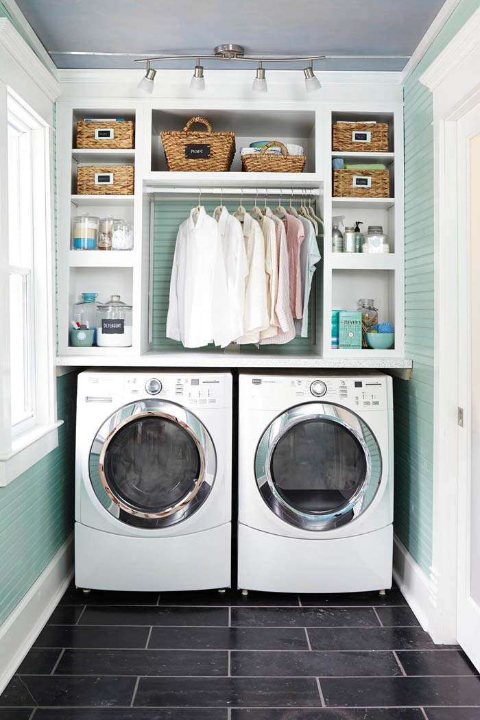 Custom Shelves and Hanging Space #storage #builtin #decor #decorhomeideas