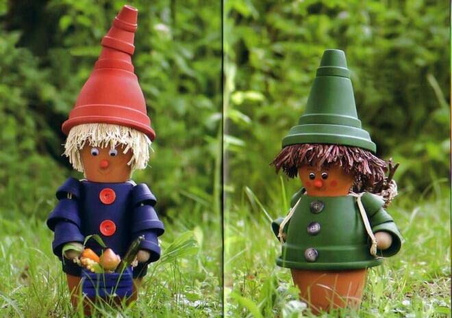 Cute People Dressed in Colored Pots #diy #paint #garden #decorations #decorhomeideas