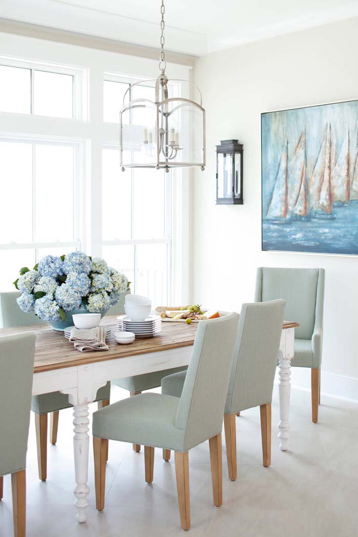 A Dining Space for a Coastal Cottage #beach #coastal #decoration #decorhomeideas