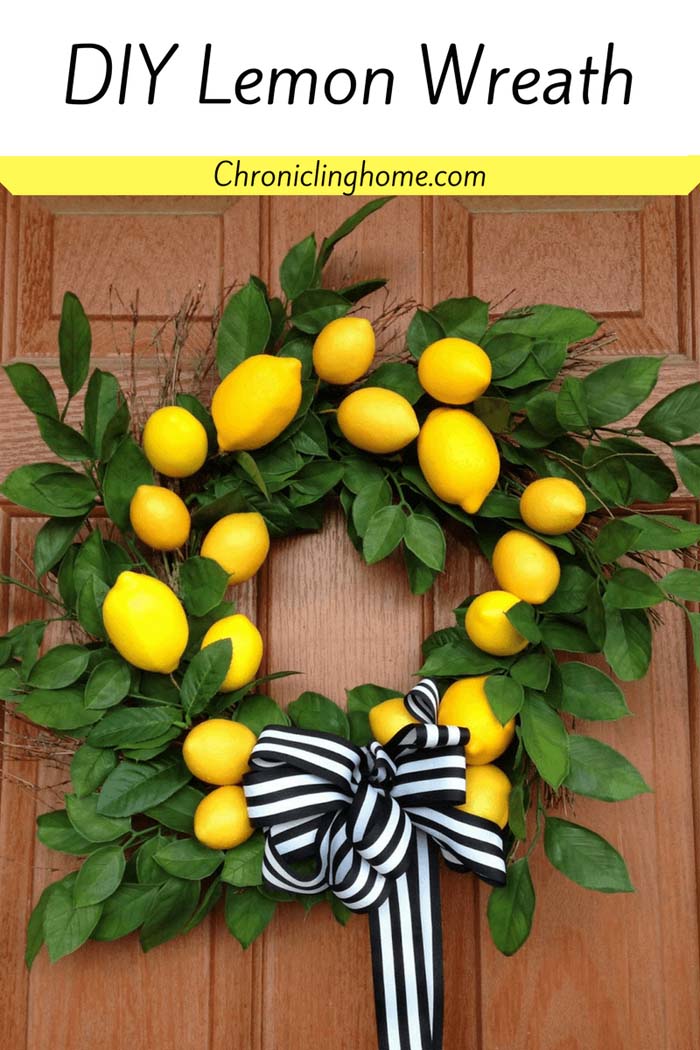DIY Lemon Wreath #diy #summer #wreath #decorhomeideas