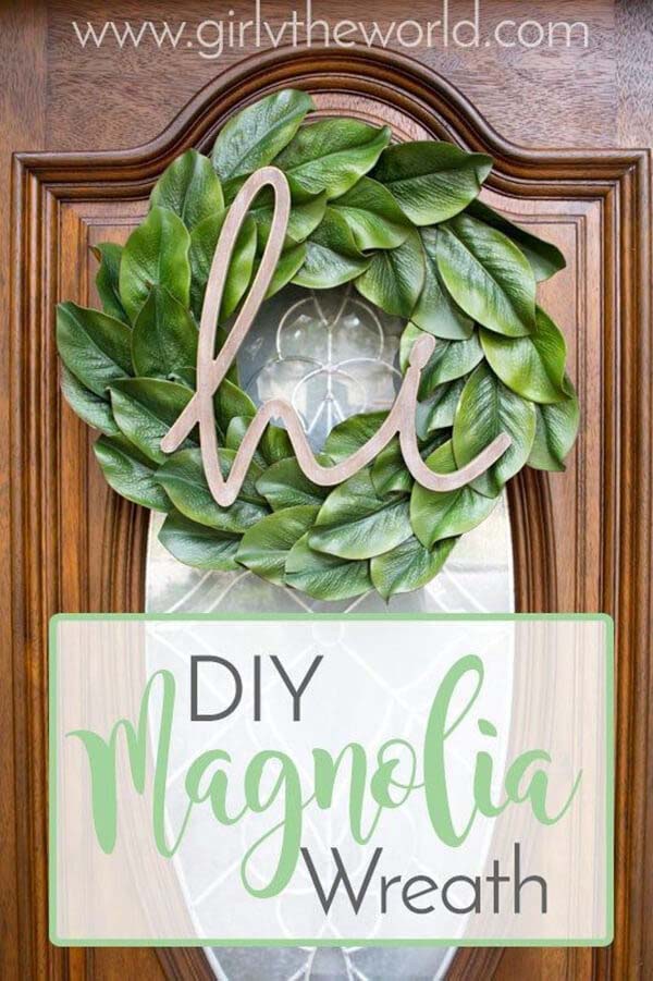 DIY Magnolia Wreath #diy #summer #wreath #decorhomeideas