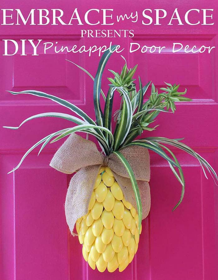 DIY Pineapple Wreath #diy #summer #wreath #decorhomeideas