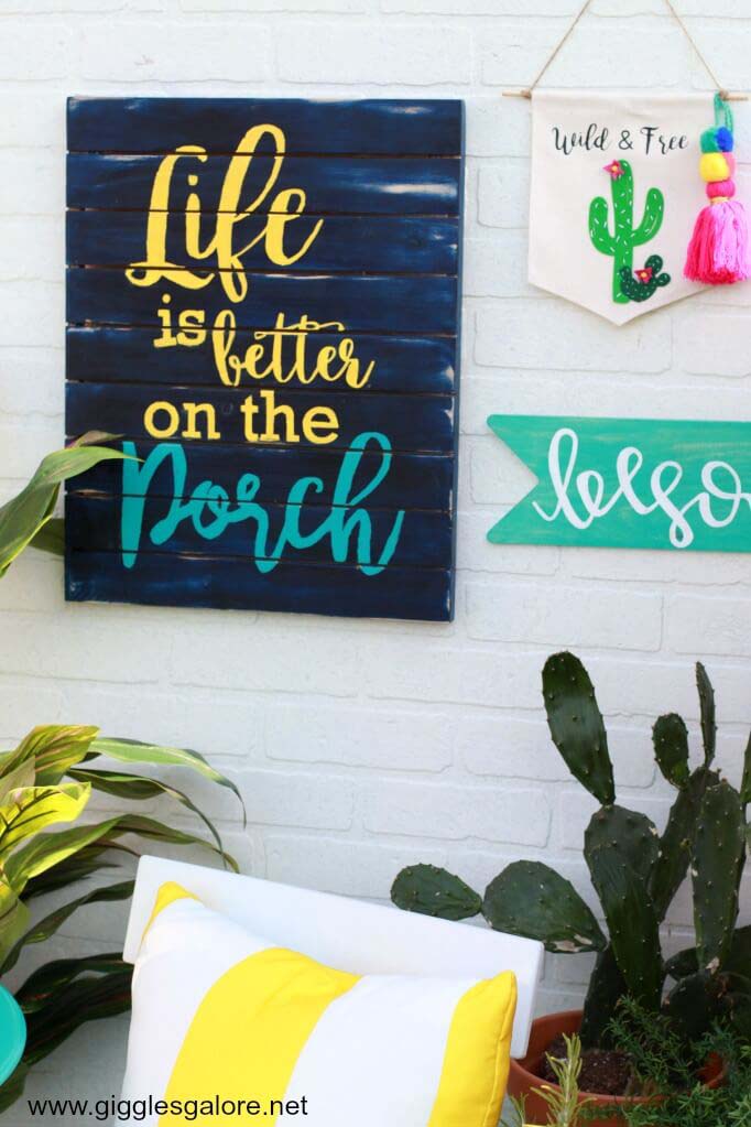 DIY Summer Porch Sign #diy #decor #porch #decorhomeideas