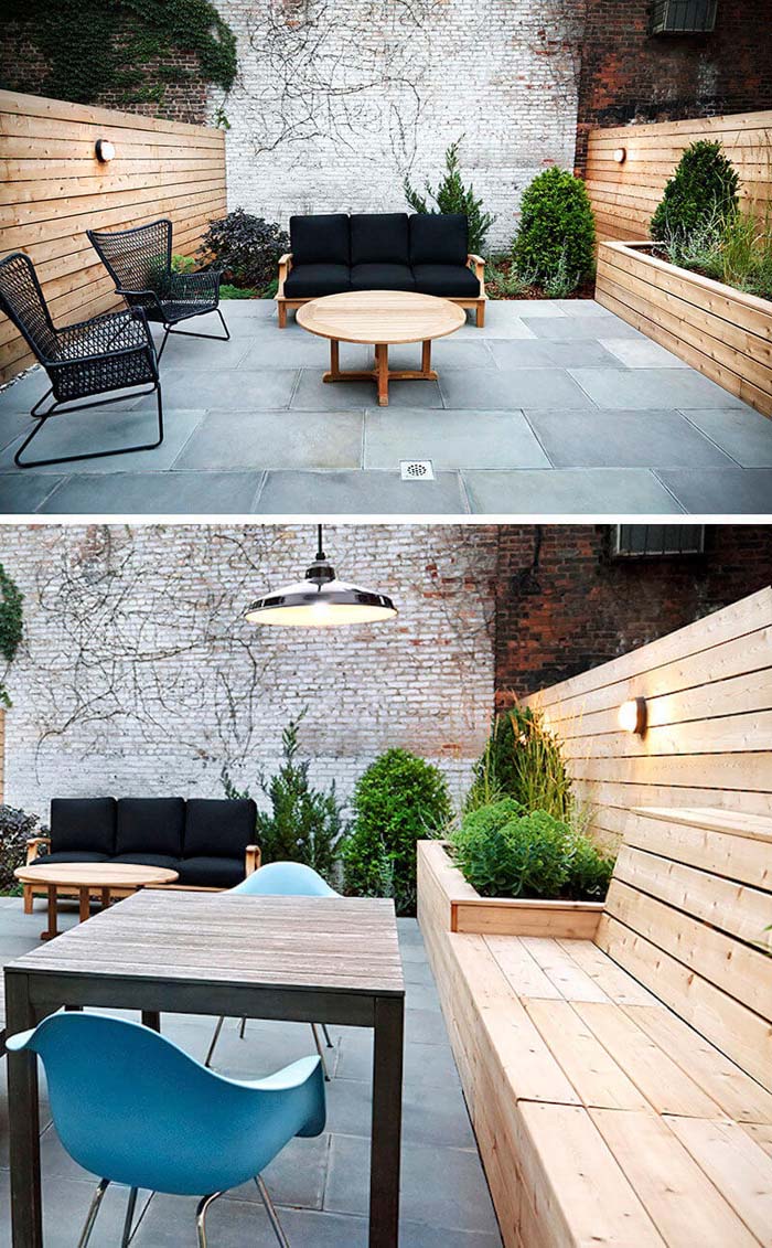 DIY Wood Planter with Built-In Benches #diy #planter #garden #decorhomeideas