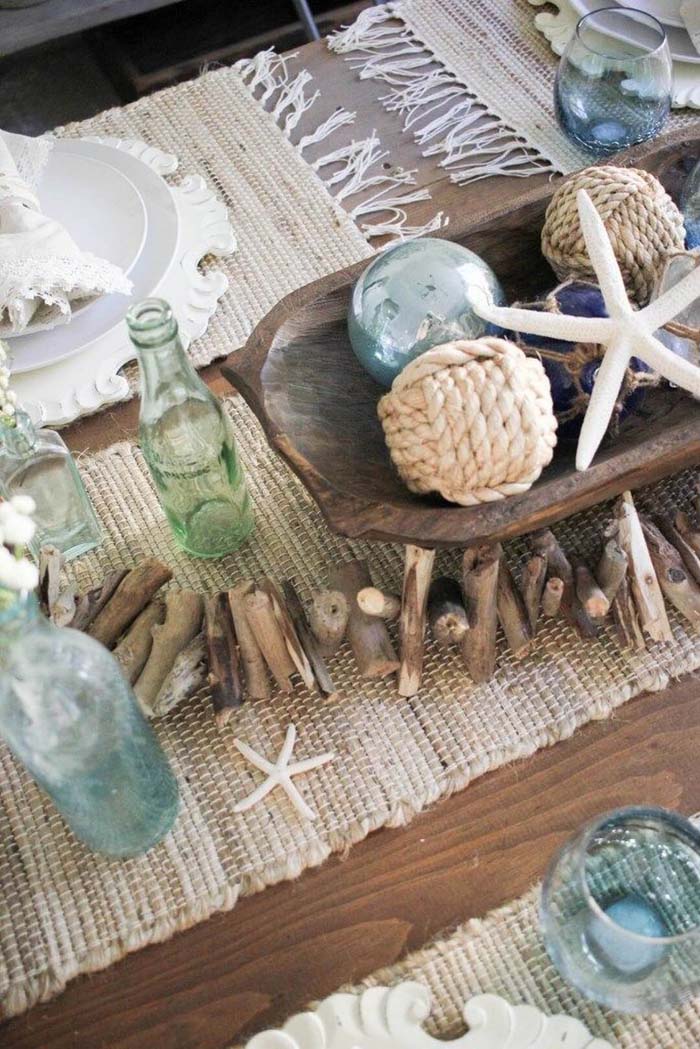 Farmhouse Coastal Table Decor #coastal #beach #decor #decorhomeideas