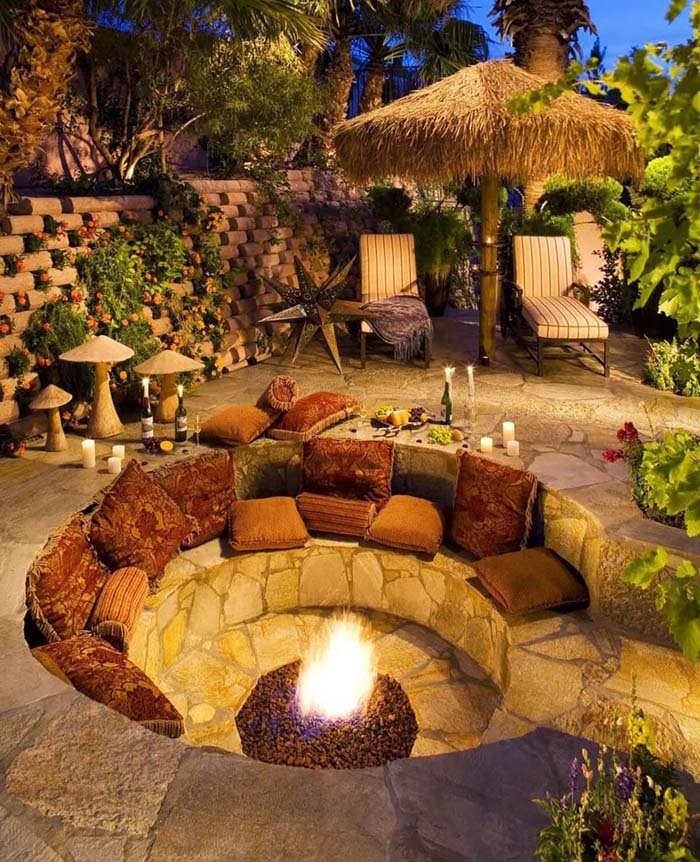 A Fire Hole with an Island Feel #diy #round #firepit #decorhomeideas