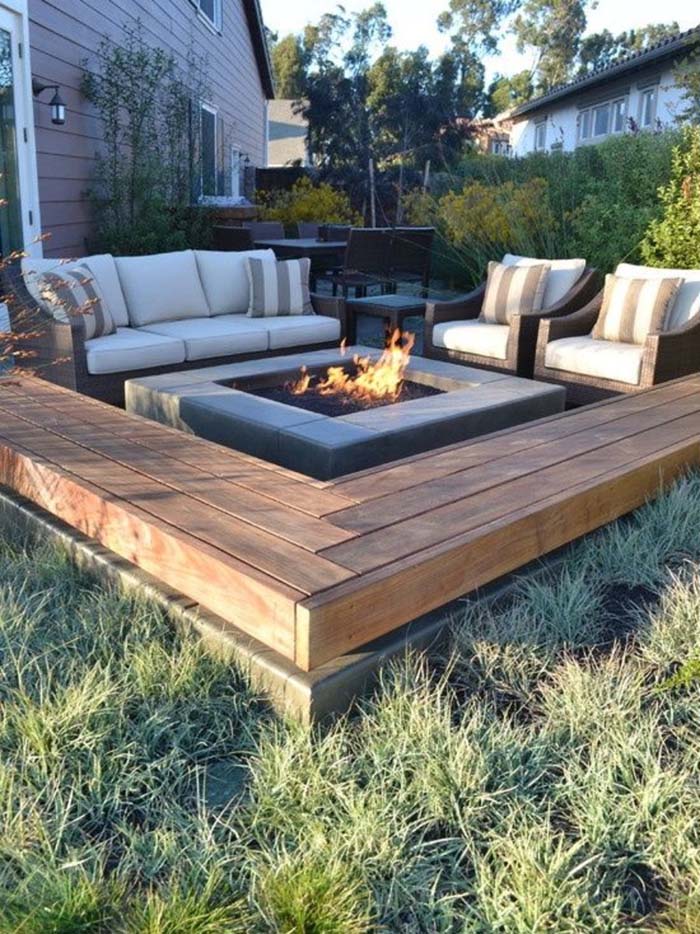 Fire Pit With Sofa and Matching Armchairs #diy #patio #decorations #decorhomeideas