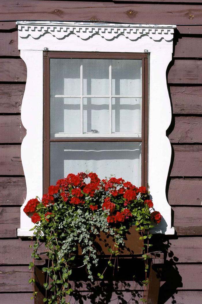 Flower Box in Decorative Window Frame #planter #box #window #decorhomeideas