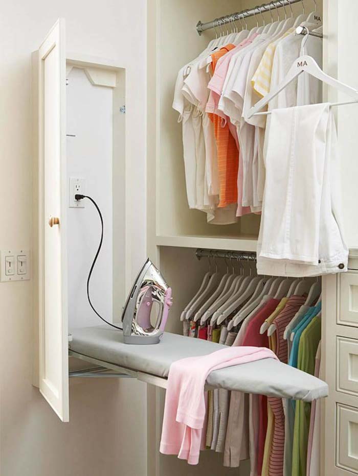 Fold-up Ironing Board is a Closet Space-saving Essential #storage #builtin #decor #decorhomeideas