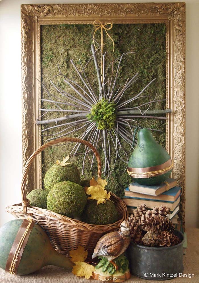 Framed Sticks Wreath #diy #decor #sticks #twigs #decorhomeideas