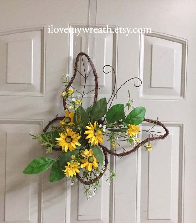 Grapevine Butterfly Wreath #diy #summer #wreath #decorhomeideas