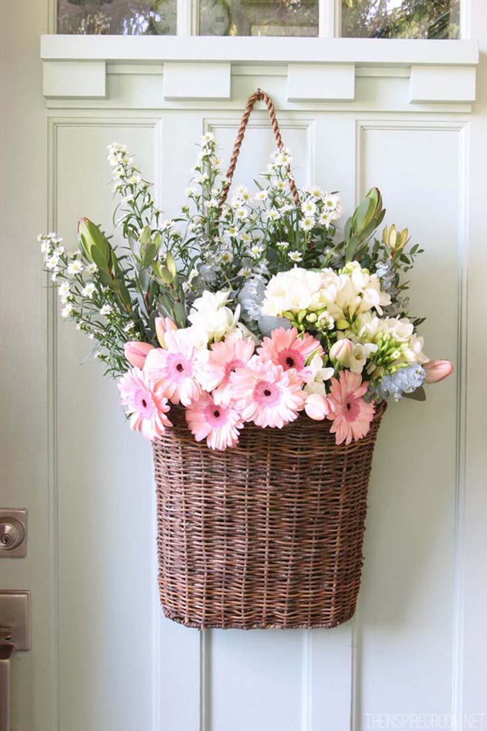 Hanging Flower Basket #diy #summer #wreath #decorhomeideas