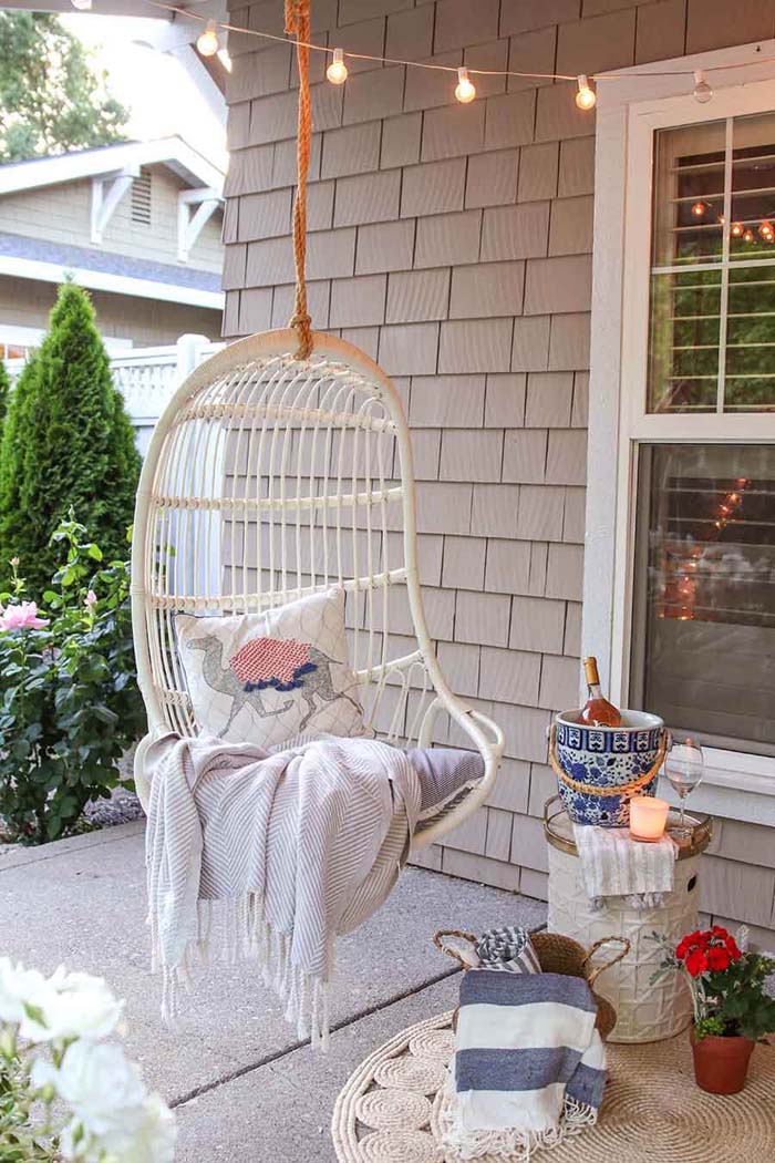 Hanging Outdoor Hammock Chair #diy #decor #porch #decorhomeideas