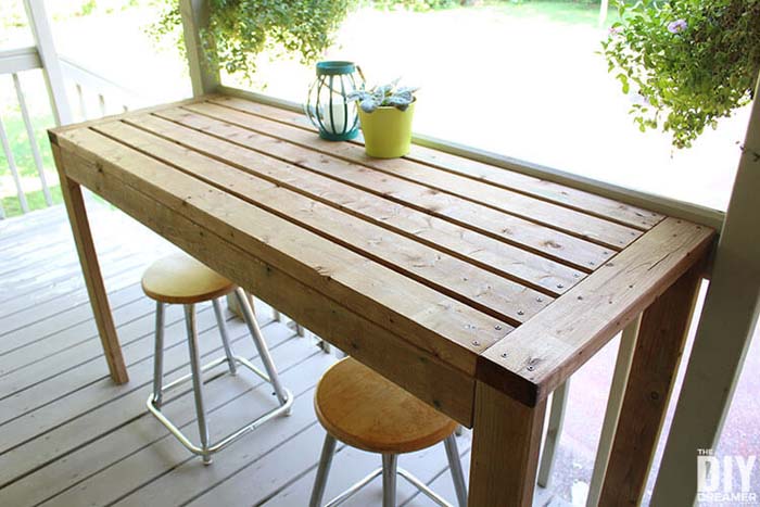 How to Build a 2×4 Outdoor Bar Table #diy #outdoor #furniture #decorhomeideas