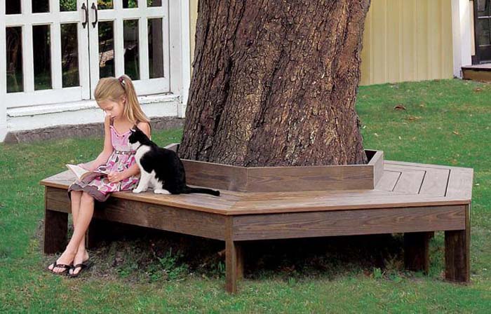 How to Build a Tree Bench #diy #outdoor #furniture #decorhomeideas