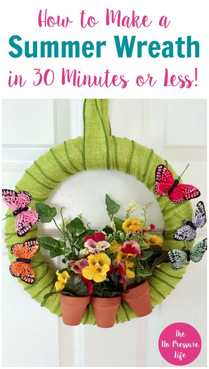 How to Make a Summer Wreath in 30 Minutes #diy #summer #wreath #decorhomeideas
