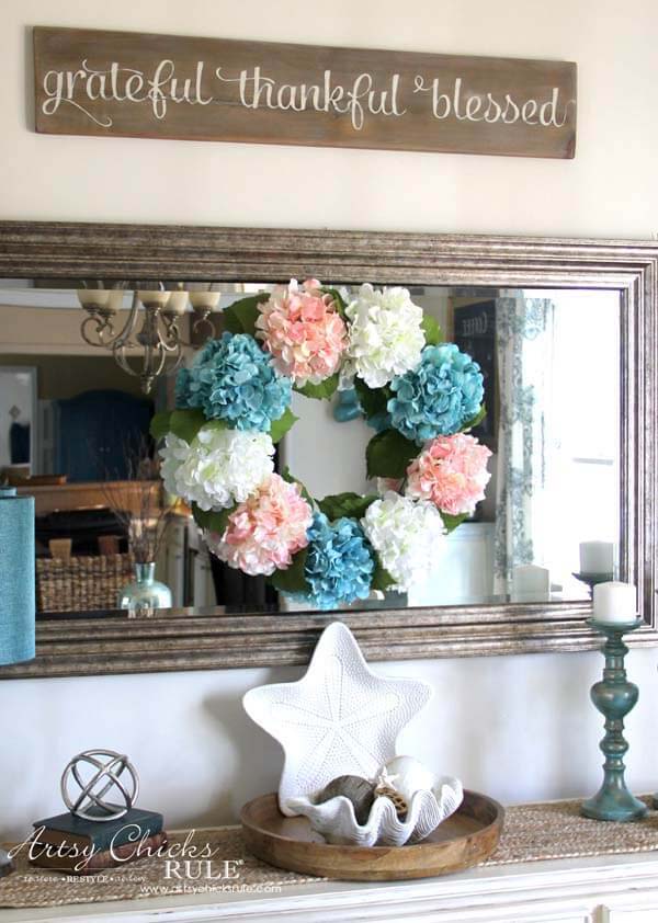 Hydrangea Wreath #diy #summer #wreath #decorhomeideas