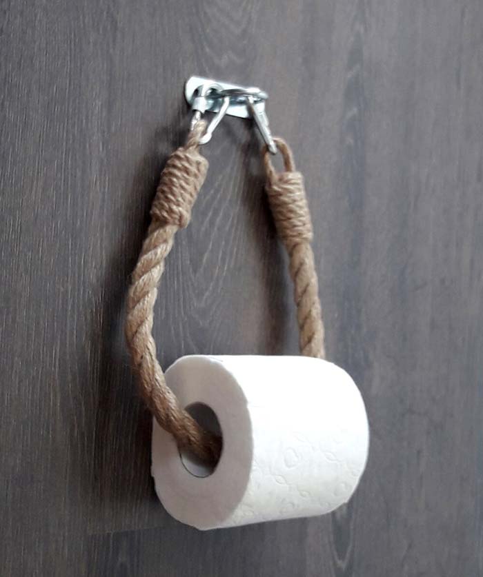 Jute Rope Toilet Paper Holder #coastal #beach #decor #decorhomeideas