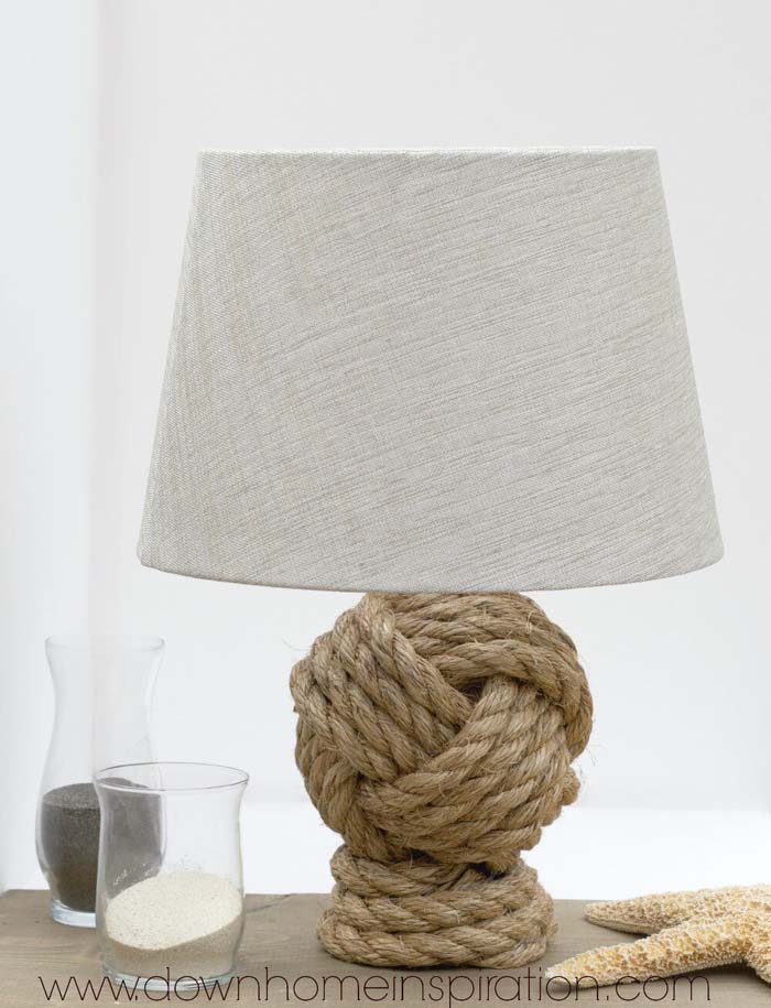 Knockoff Rope Knot Lamp #beach #coastal #decoration #decorhomeideas