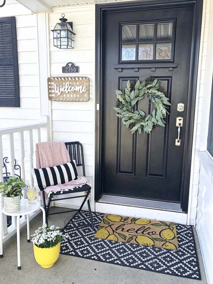 Lemon Welcome Mat #diy #decor #porch #decorhomeideas