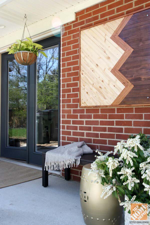 Modern Stained Wood Wall Hanging #porch #wall #decor #decorhomeideas