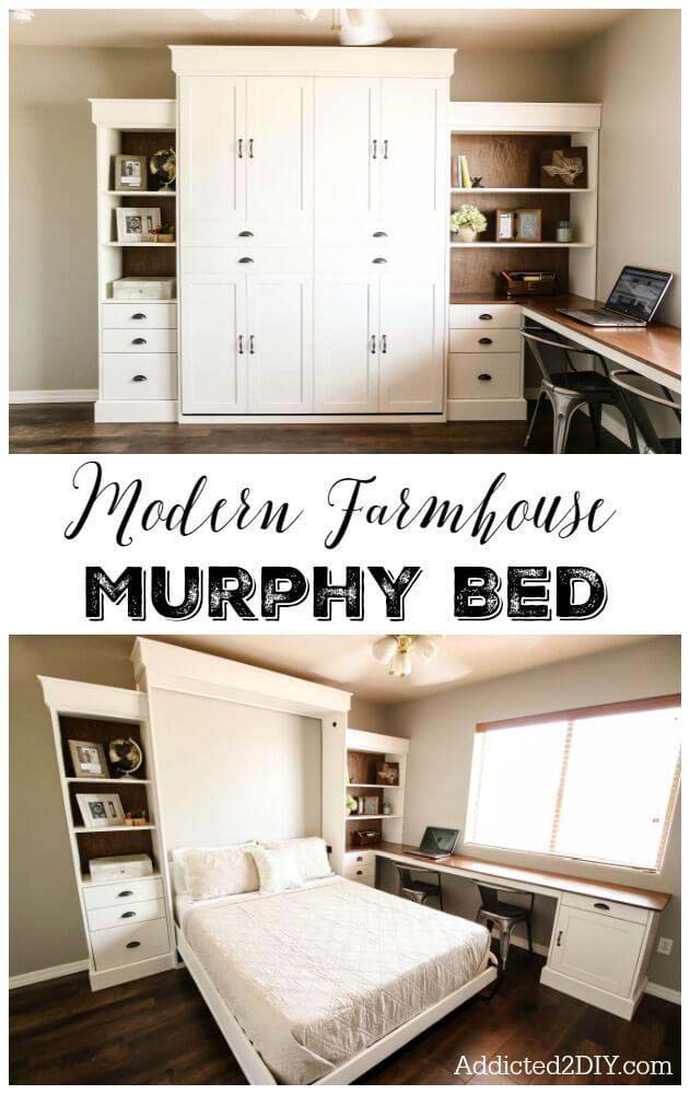 A Murphy Bed with Ample Storage Space #bedroom #small #design #decorhomeideas