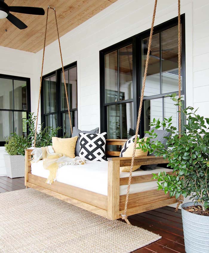 Patio Hanging Bench Swing #diy #outdoor #furniture #decorhomeideas