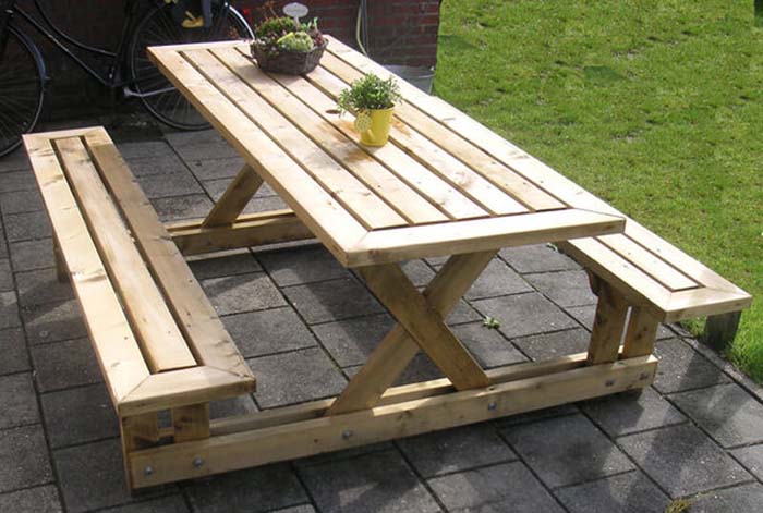 DIY Picnic Table Tutorial #diy #outdoor #furniture #decorhomeideas