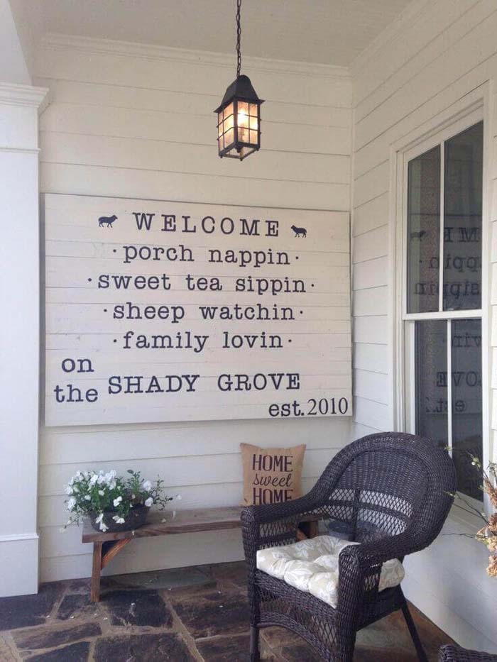 Printed Welcome Sign with Cute Sayings #porch #wall #decor #decorhomeideas