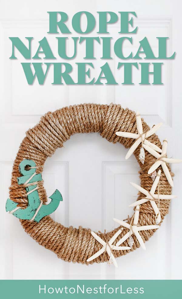 Rope Nautical Wreath #diy #summer #wreath #decorhomeideas