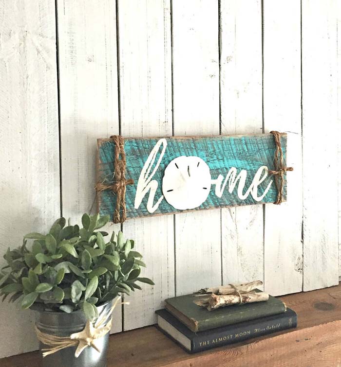 Rustic Coastal Sand Dollar Home Sign #coastal #beach #decor #decorhomeideas