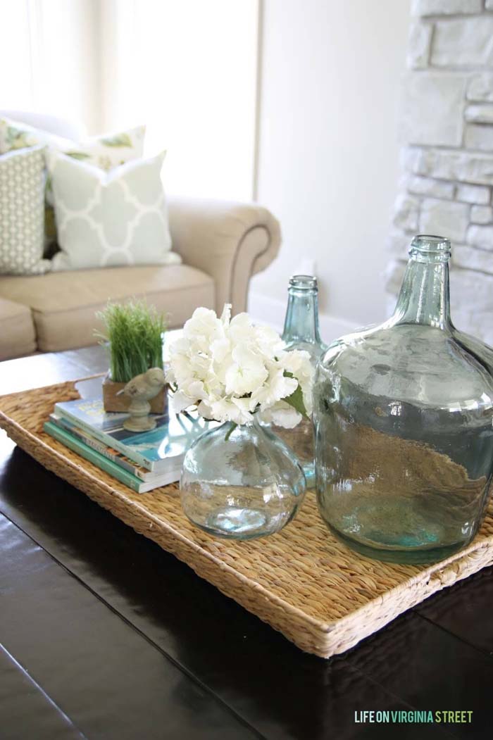 A Rustic Wicker Table with Coastal-Themed Accents #beach #coastal #decoration #decorhomeideas