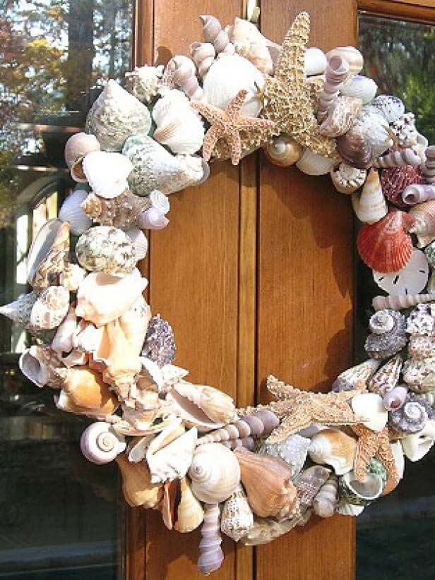 Seashell Wreath #diy #summer #wreath #decorhomeideas