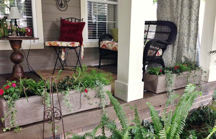 Simple Rectangular Concrete Planters #diy #planter #porch #decorhomeideas