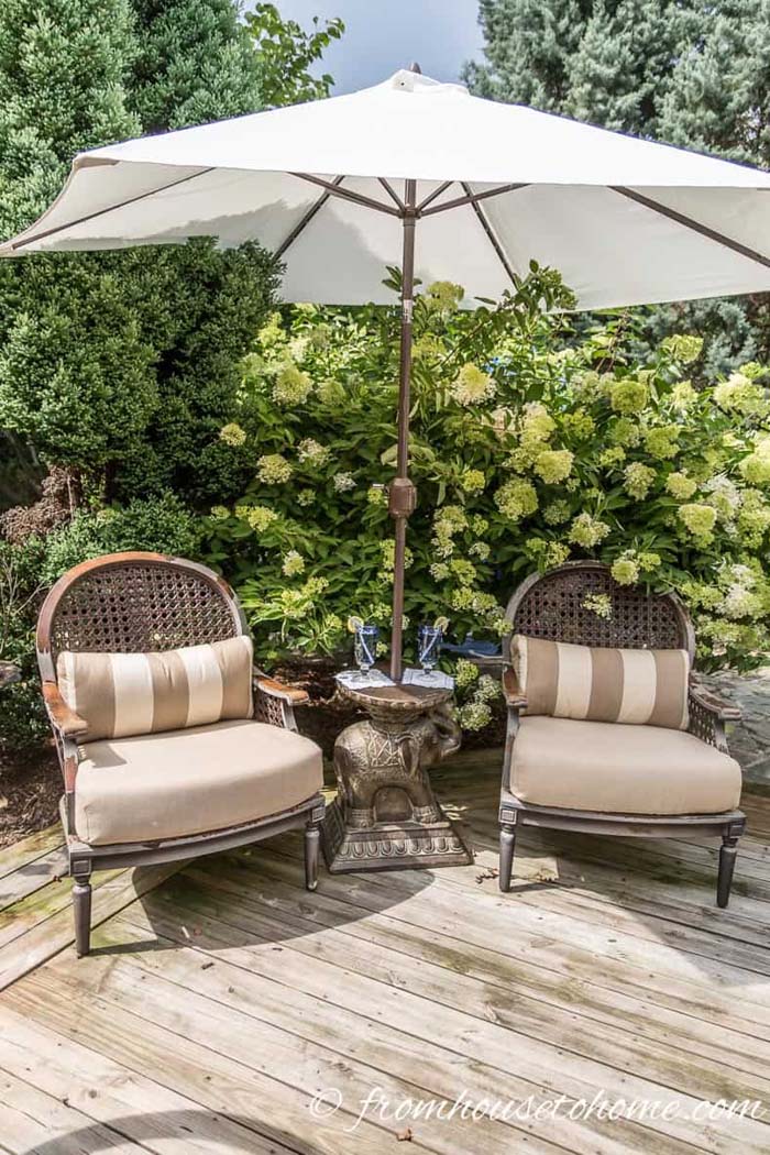 Sitting Area With Sunshade #backyard #sitting #area #decorhomeideas