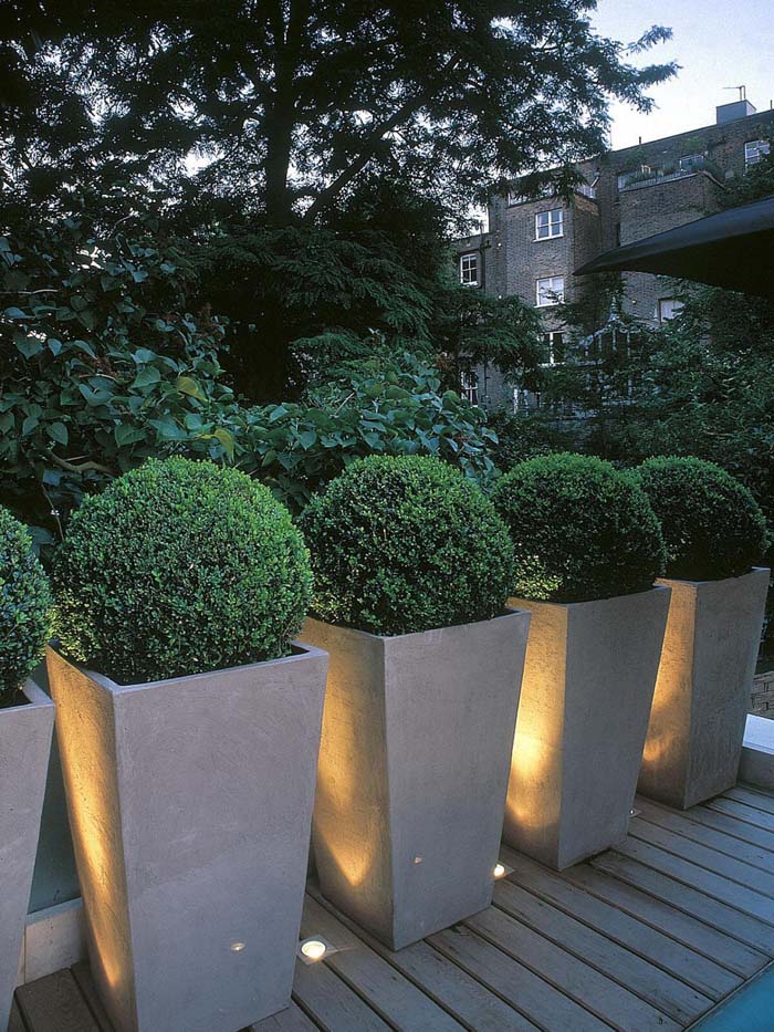 Small Uplights Between the Planters #lighting #landscape #garden #decorhomeideas