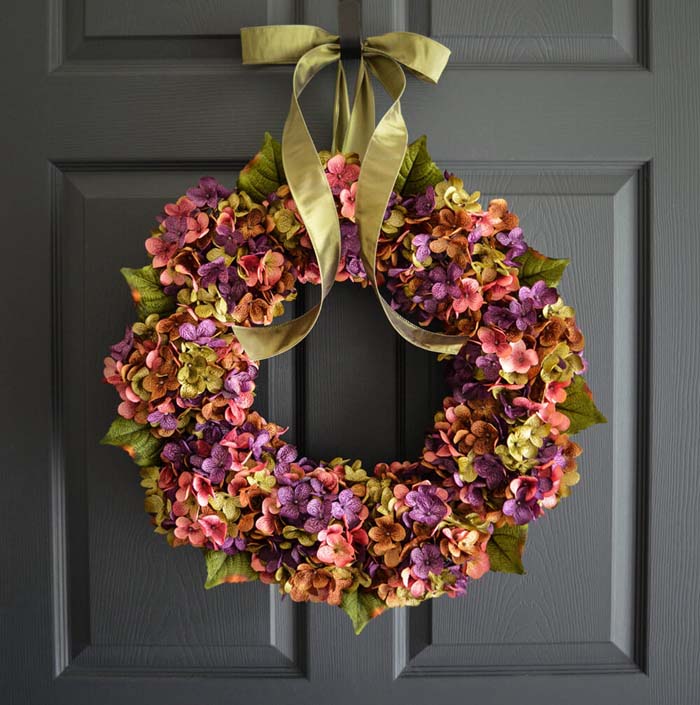 Summer Wreath with Hydrangeas #diy #summer #wreath #decorhomeideas