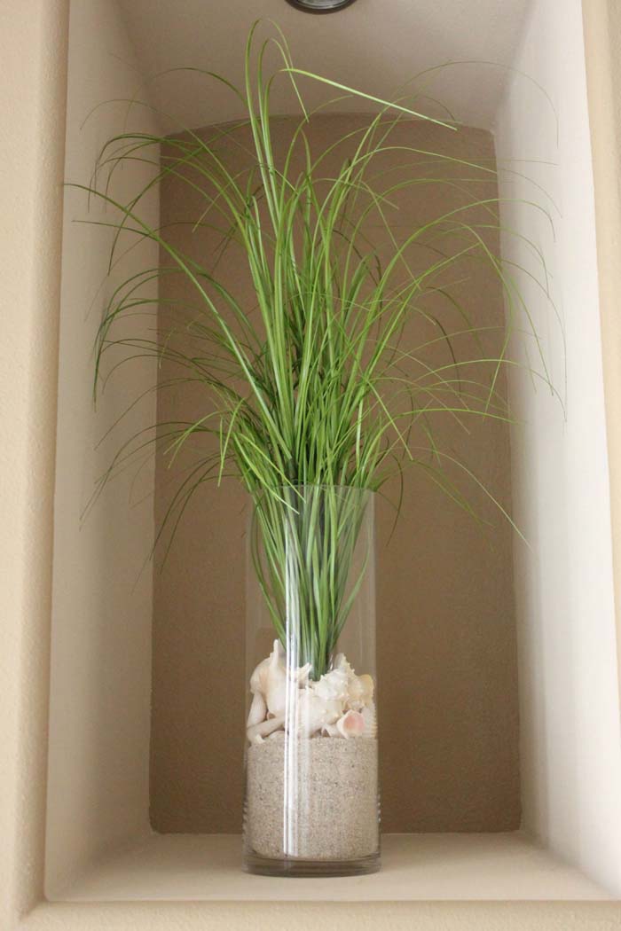 Tropical Vegetation Seashore Themed Vase #beach #coastal #decoration #decorhomeideas