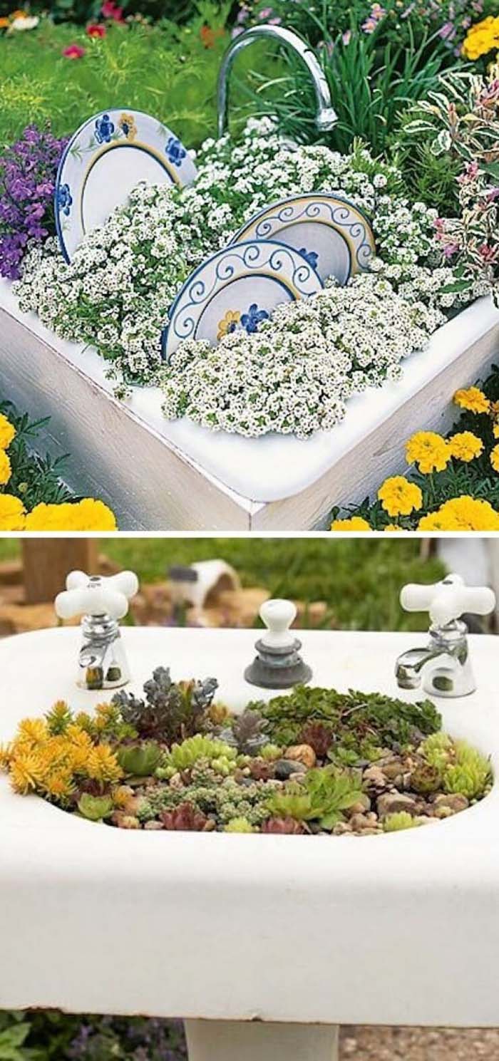 Vintage Sink Garden Planter #garden #container #planter #decorhomeideas