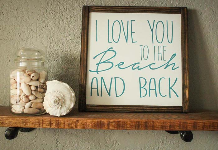 Wooden Coastal I Love You Sign #coastal #beach #decor #decorhomeideas