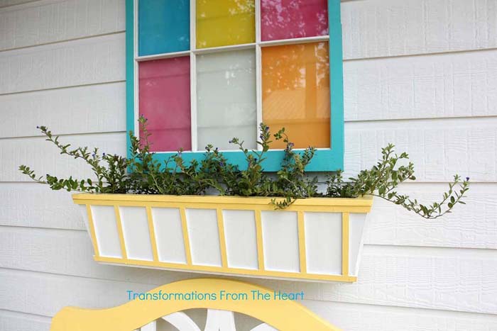 Yellow and White Striped Window Box #planter #box #window #decorhomeideas
